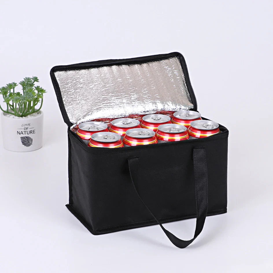 Portable Insulated Lunch Cooler Bag – Folding Thermal Picnic Tote, Ice Pack Food & Drink Carrier, Beer Delivery Bag