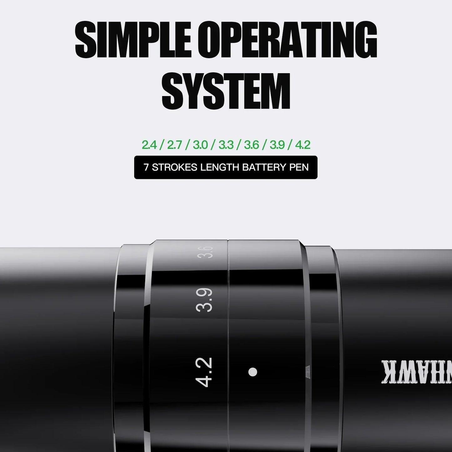 Dragonhawk Fold3 Tattoo Pen Machine - LED Digital Display Wireless 2200mAh Battery for Lining & Shading