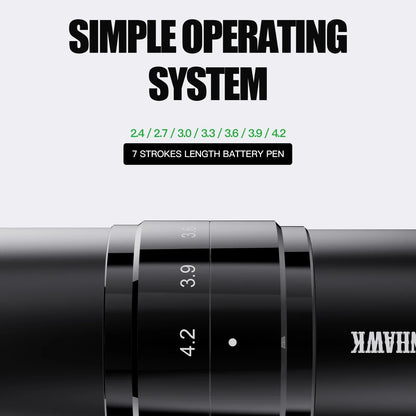 Dragonhawk Fold3 Tattoo Pen Machine - LED Digital Display Wireless 2200mAh Battery for Lining & Shading
