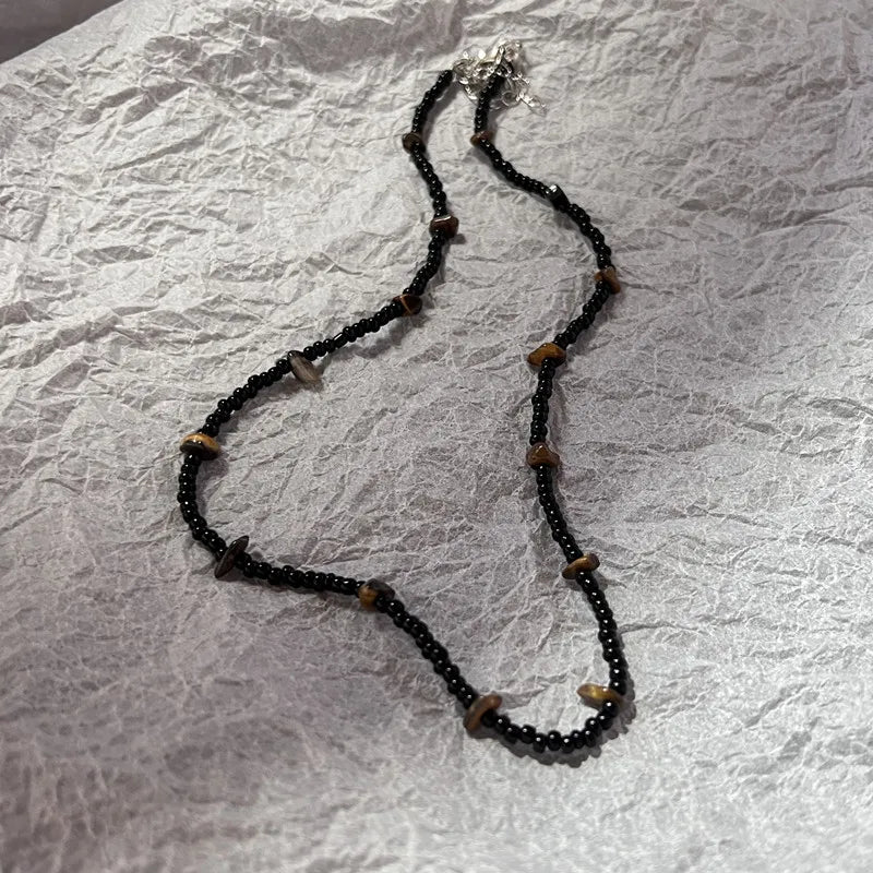 Y2K Opal Pendant Necklace - Fashion Punk Bohemian Metal Chain Jewelry for Women & Girls