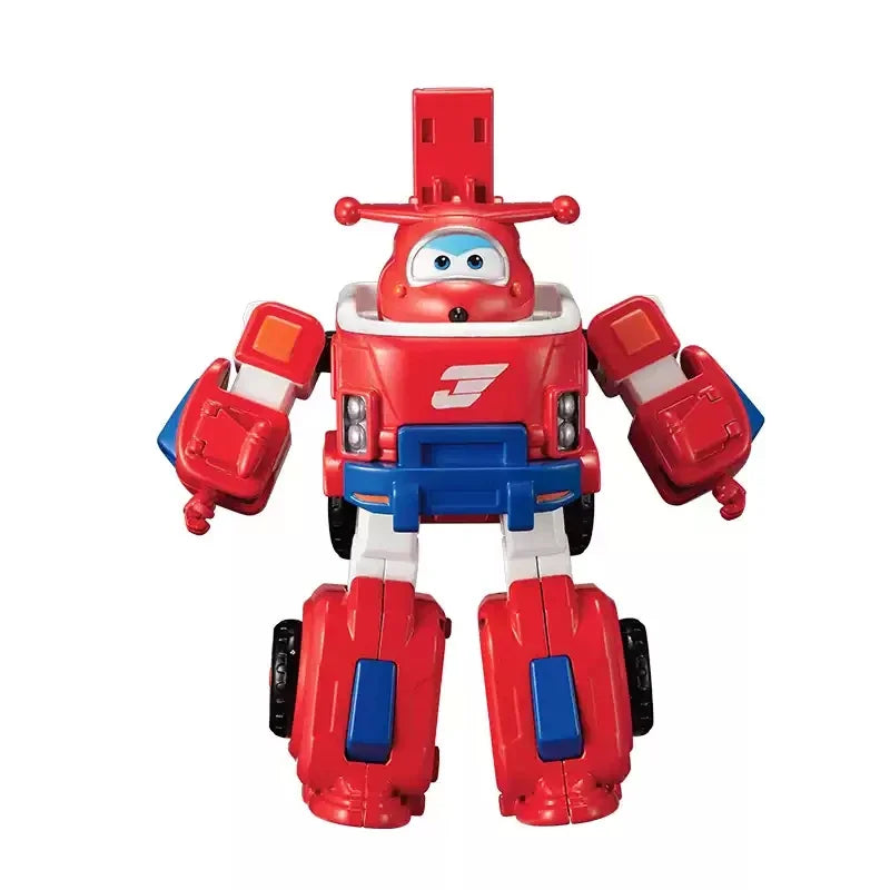 Auldey Super Wings Q Bao Police Transforming Robot Figure - Rescue Fire Truck Action Toy for Kids