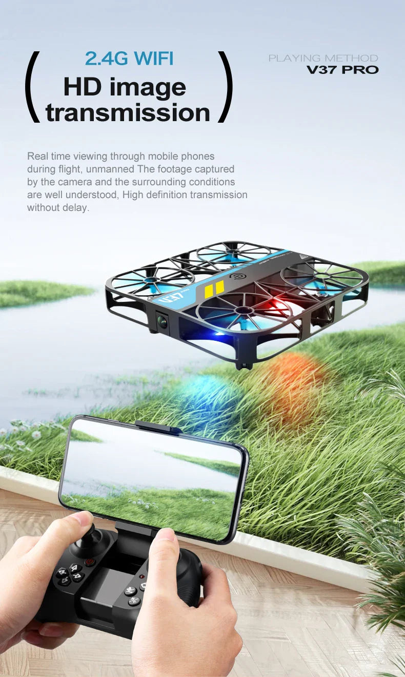 4DRC V37 Mini 8K Drone – Portable 4K HD WiFi FPV Quadcopter with Camera, RC Helicopter Toy & Family Gift