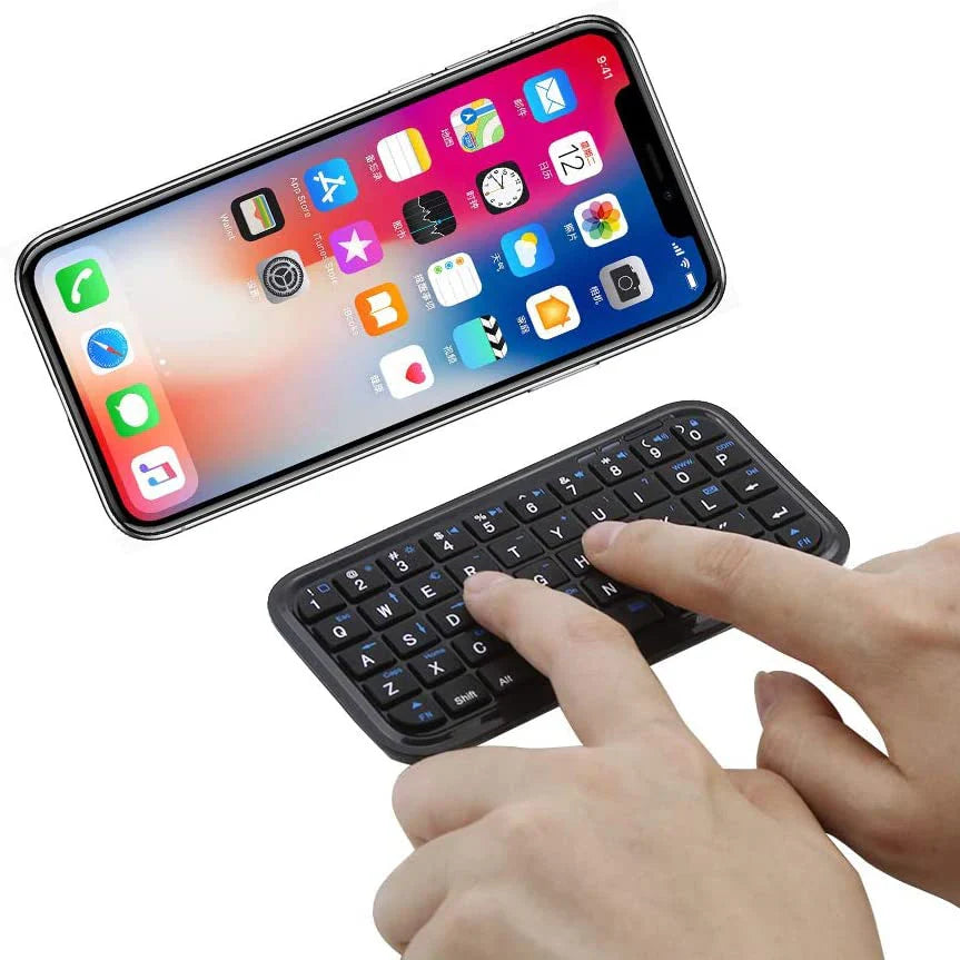 Mini Rechargeable Type-C Bluetooth 3.0 Keyboard – Slim 49-Key Wireless Keypad for Tablets & Smartphones
