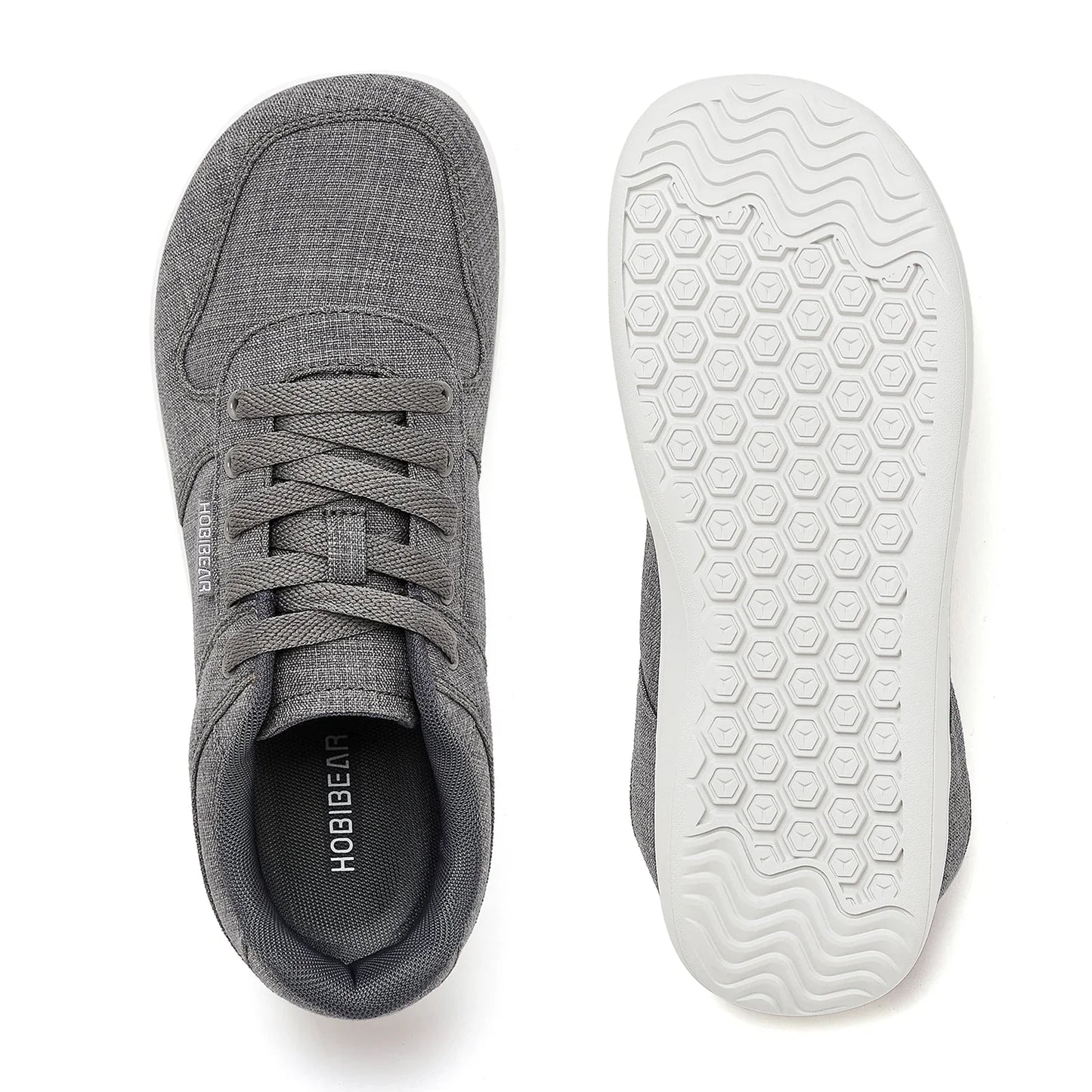 HOBIBEAR Unisex Barefoot Shoes – Lightweight Minimalist Walking Sneakers for Men & Women, Lace-Up Outdoor Running Shoes