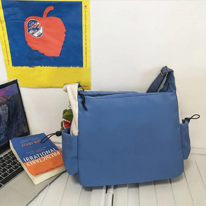 Preppy Nylon Crossbody Bag - Casual Messenger Shoulder Bag for Men Women Teens Travel School Commuter Daily Use
