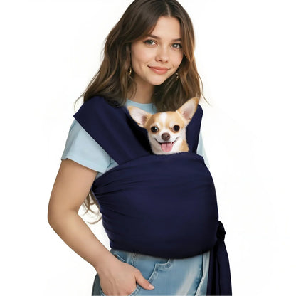Pawaboo Pet Sling Carrier - Hands-Free Soft Cotton Front Facing Bag for Small Dogs & Cats