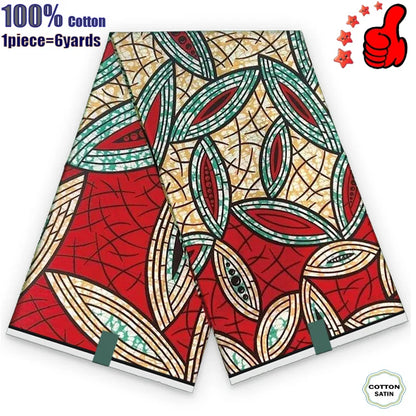 African Real Wax Fabric - High Quality 100% Cotton Ankara Pagne for Women’s Dresses