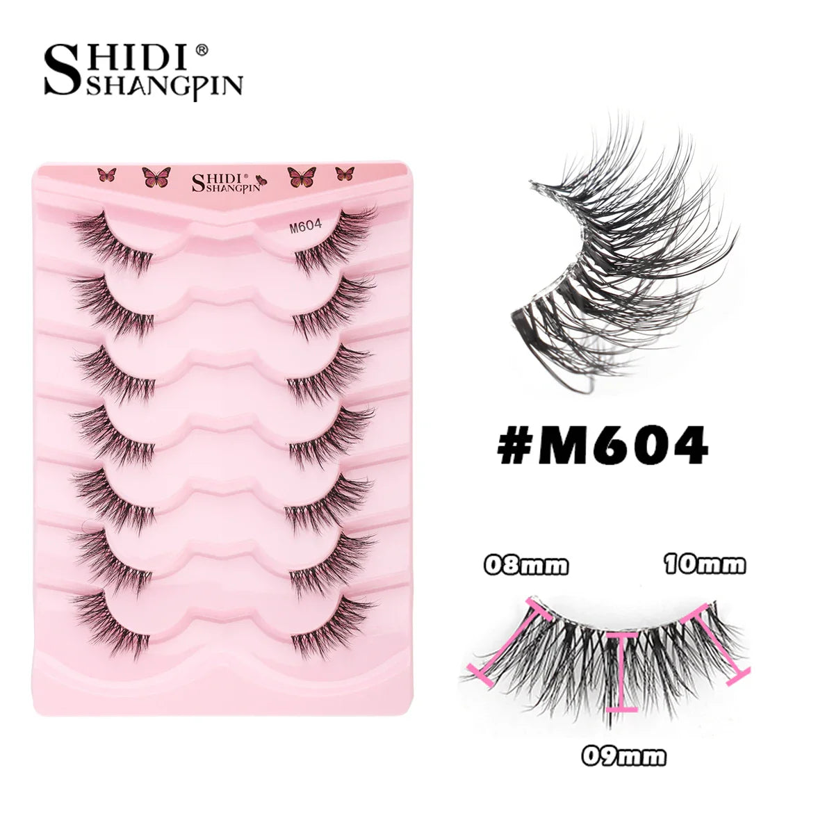 SHIDISHANGPIN 3D Half Cat Eye Lashes – Natural Winged Fox Faux Mink Eyelashes for Makeup