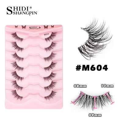 SHIDISHANGPIN 3D Half Cat Eye Lashes – Natural Winged Fox Faux Mink Eyelashes for Makeup