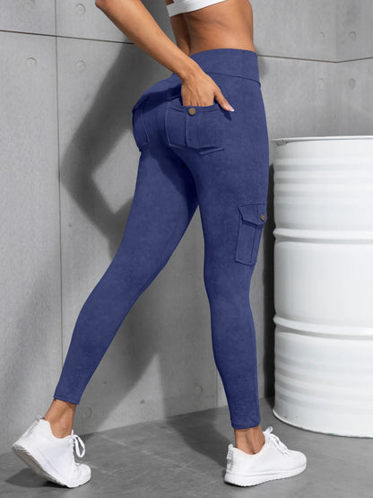 CHRLEISURE Women’s Seamless Yoga Pants – High-Waist Hip-Lifting Leggings with Pockets, Slim Elastic Gym & Fitness Wear