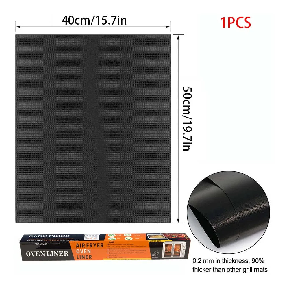 Reusable BBQ Grill & Oven Mat - Non-Stick Heat Resistant Baking Liner for Grilling, Cooking & Oven Protection
