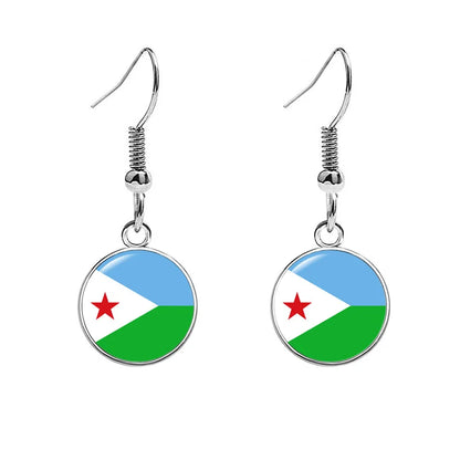 South & North America Flag Earrings - Patriotic Country Pride Drop Dangle Jewelry Gifts for Women