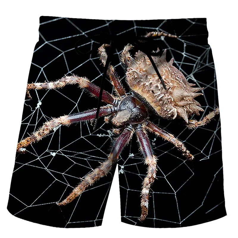 Funny Duck Graphic Men’s Beach Shorts – 3D Animal Print Board Shorts for Swim, Gym & Sports
