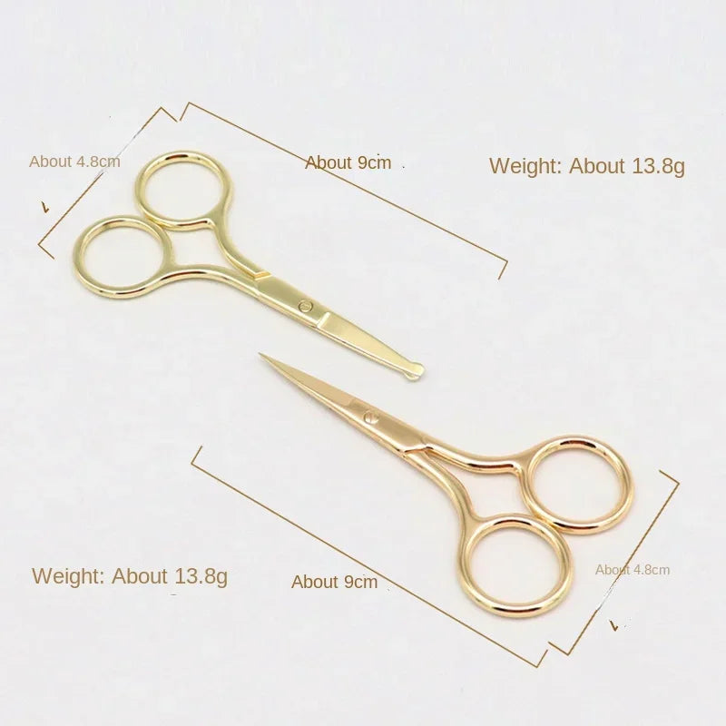 Stainless Steel Makeup Scissors - 9CM Compact Eyebrow Nose Hair & Nail Grooming Tool