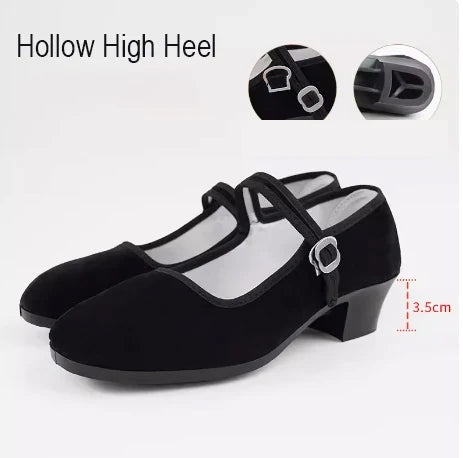 Girls’ & Women’s Dance Shoes - Black Cloth Ethnic Dance Shoes for Training, Practice & Grading Exams