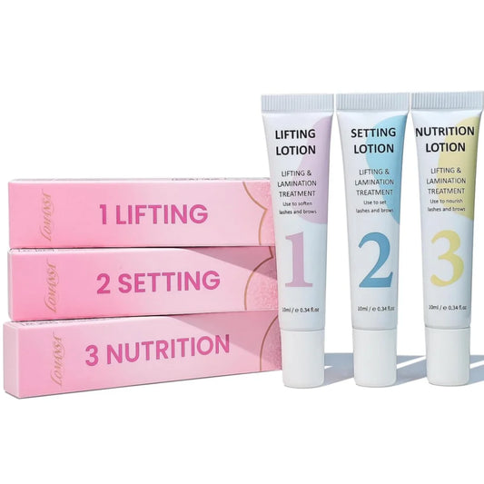 Lomansa Lash Lift Kit - Eyelash Perm & Eyebrow Lamination Set with Step 1#2#3#4 Lifting Lotion Tools