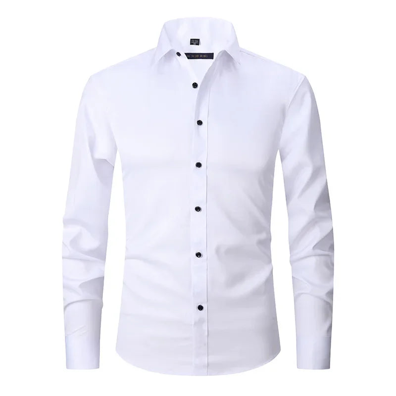 Men’s Slim Fit Dress Shirt - Long Sleeve Business Casual Formal Shirt for Spring Office & Elegant Wear