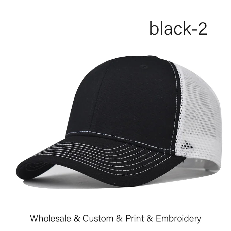 Custom Embroidered Baseball Cap - DIY Logo Mesh Hat for Men & Women, Adjustable Cotton Unisex Cap