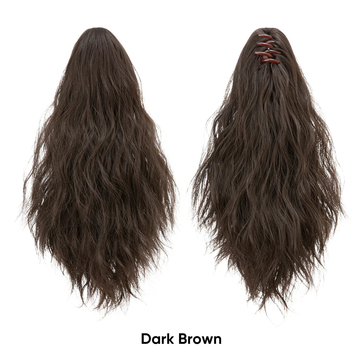 13-Inch Premium Synthetic Curly Claw Clip Ponytail – Blonde Brown Short Hairpiece, Fake Hair Extensions P064