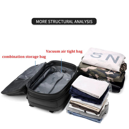 Men's Travel Backpack - Vacuum Compression 17" Laptop Backpack, Large Capacity Business & Hiking Bag