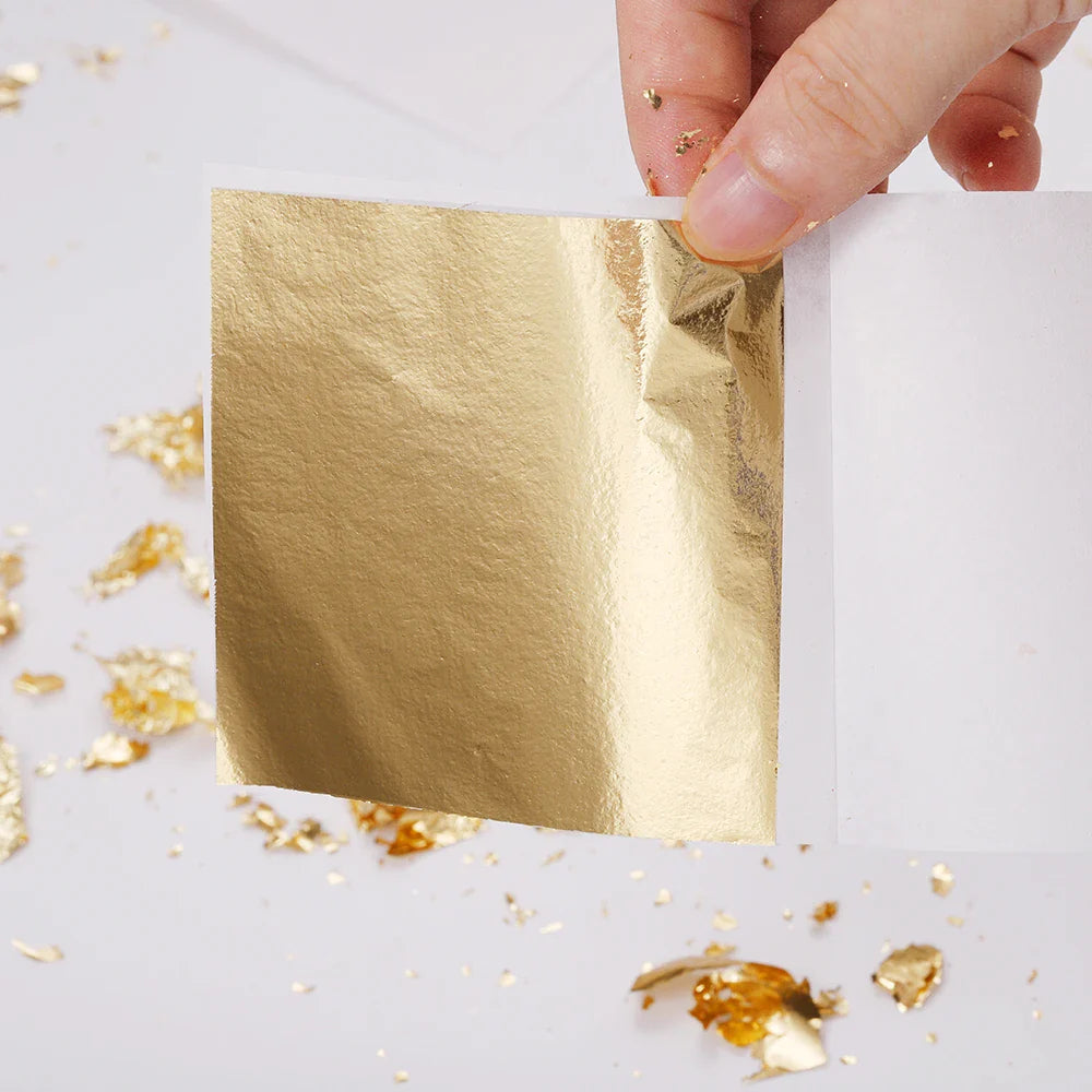100-200 Sheets Imitation Gold Foil Paper – Gilding DIY Epoxy Resin Jewelry Making & Craft Decoration