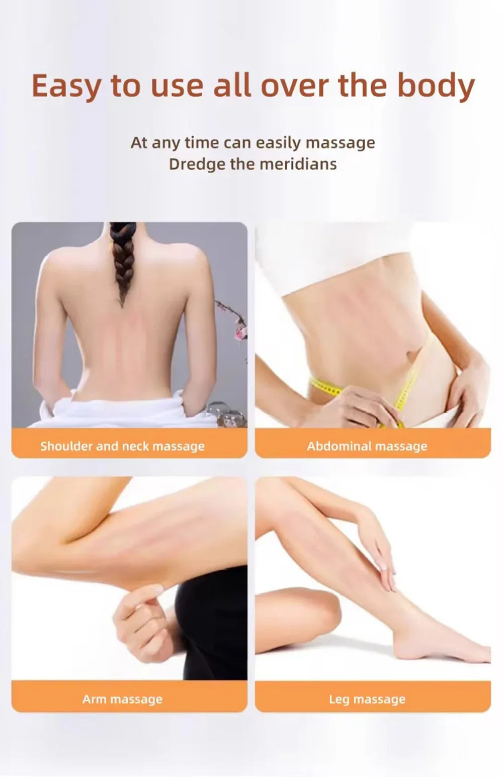 36W Red Light Heated Massage Device - 360° Rotating Roll Massager for Body & Anti-Cellulite Treatment