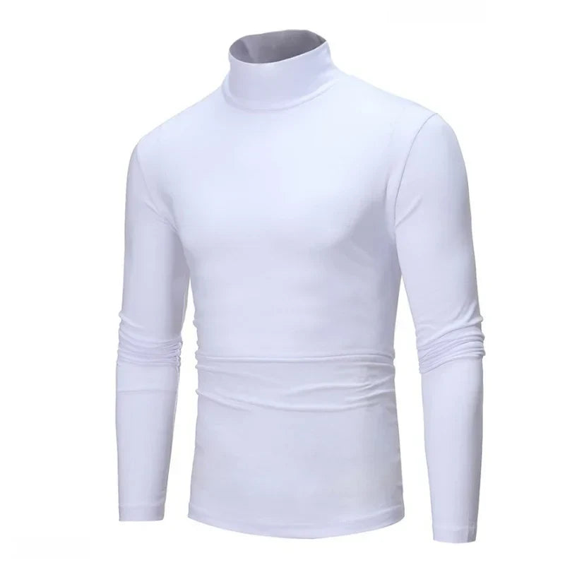 Men's Thin Turtleneck Sweater - Spring Autumn Knitted Warm Pullover Full Color Casual Top