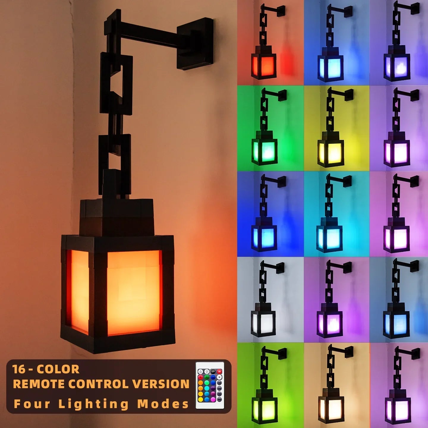 Mine WORLD Luminous Lantern Figurine – Rechargeable Game Torch Night Light for Kids’ Room & Christmas Decor