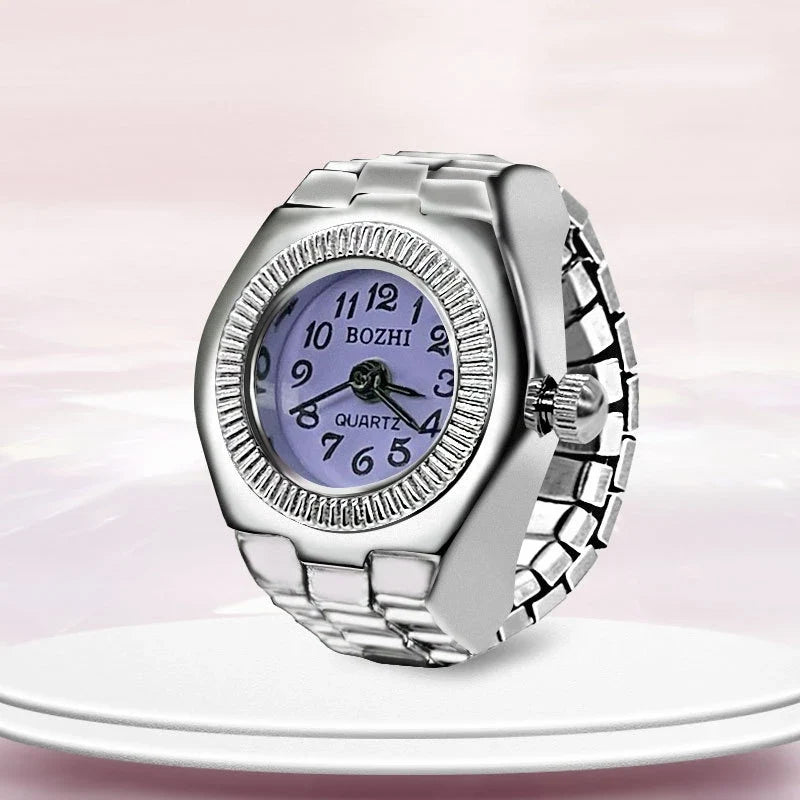 Creative Ring Watch - Alloy Finger Ring with Circular Dial for Men & Women