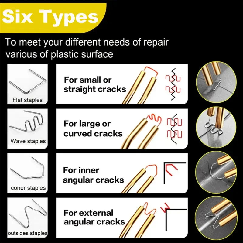 Plastic Repair Welding Nails - Auto Bumper Hot Stapler Studs for Car Repair Machine (100-600PCS)