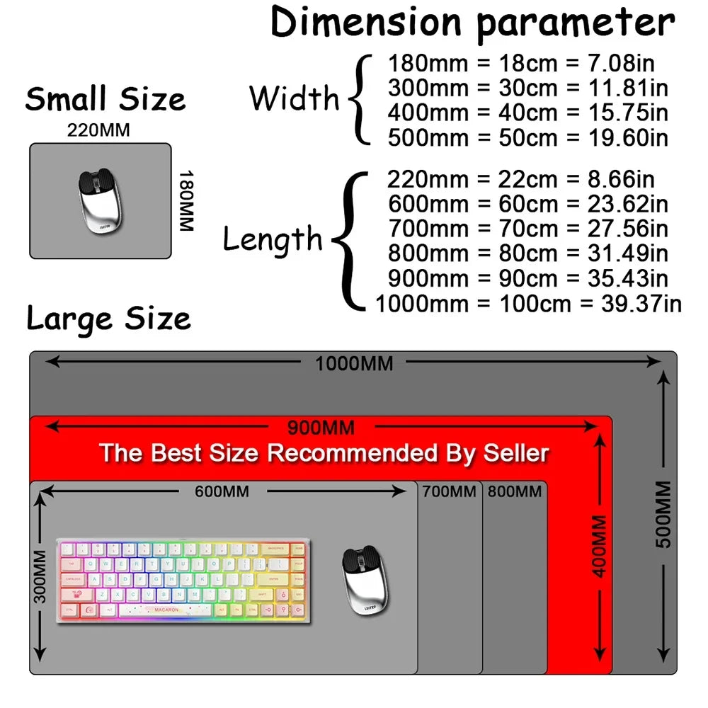 Funny Black Cat Mouse Pad - XXL Kawaii Desk Mat 800x400 Large Computer Keyboard Pad for Office Gaming Setup