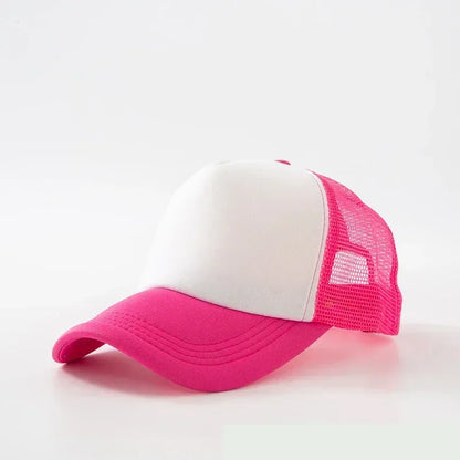 Custom Logo Trucker Hat - Adjustable Polyester Mesh Baseball Cap for Men & Women