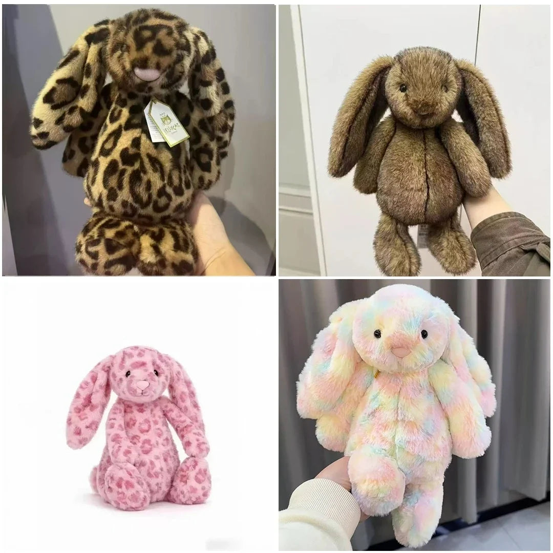 Cute Floral Bunny Plush Gift - Leopard Bunny Barcelona Bear Cake Bunny Bouquet Design Birthday Present Essential