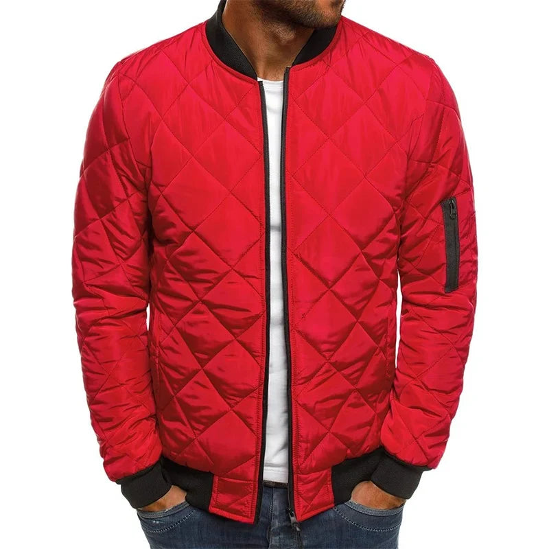 Winter Men's Baseball Collar Jacket - Lightweight Mesh Pressed Vintage Flight Casual Long Sleeve Outerwear