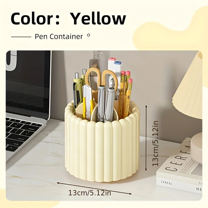 Modern 360° Rotating Desk Organizer - Space Saving Pen Holder for Home, School & Office Supplies