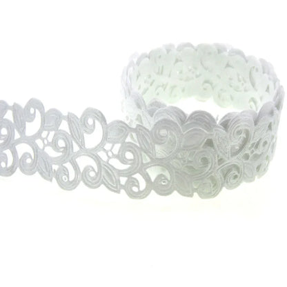 Polka Dot Lace Ribbon Roll - 20 Yards 1 Inch DIY Craft, Gift Wrapping & Scrapbooking Decoration Fabric