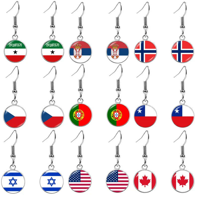 France National Flag Earrings - Multicolor Country Flag Jewelry for Women, Travel Pride & Celebration Gifts