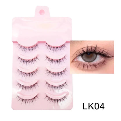 Manga Style Soft Natural False Eyelashes Wispy Thick Daily Wear Makeup Lashes