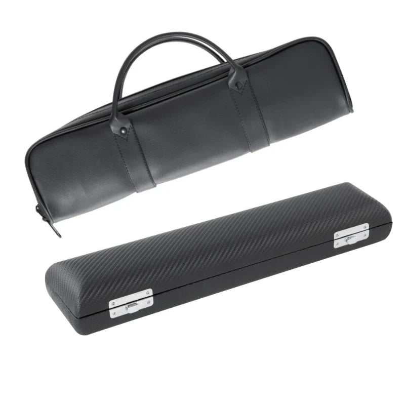 Portable Flute Bag Case - Lightweight Leather Backpack & Zipper Carrying Satchel for 16/17 Hole Flutes