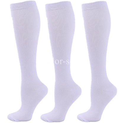 3 Pairs Knee High Compression Socks – Anti-Fatigue Support Stockings for Varicose Veins, Pain Relief & Sports Recovery (Men & Women)