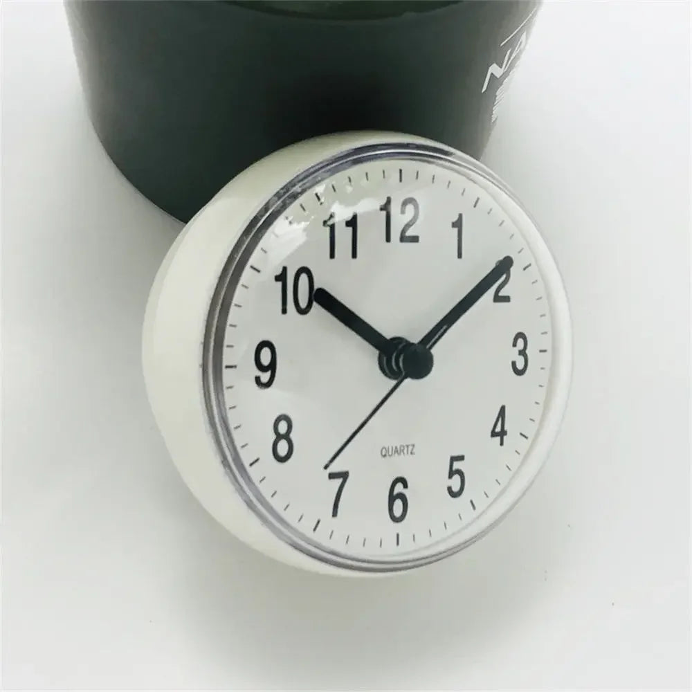 7cm Waterproof Anti-Fog Mini Suction Wall Clock – Quartz Round Shower Clock for Bathroom, Kitchen & Toilet Decor