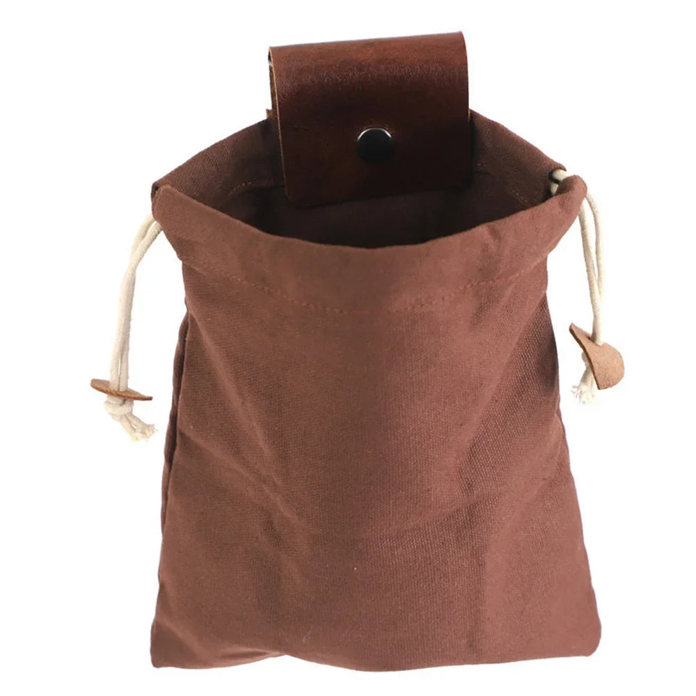 Outdoor Leather Foraging Bag – Bushcraft Waist Pouch for Vegetable, Fruit & Garden Harvest, Camping Tool Storage