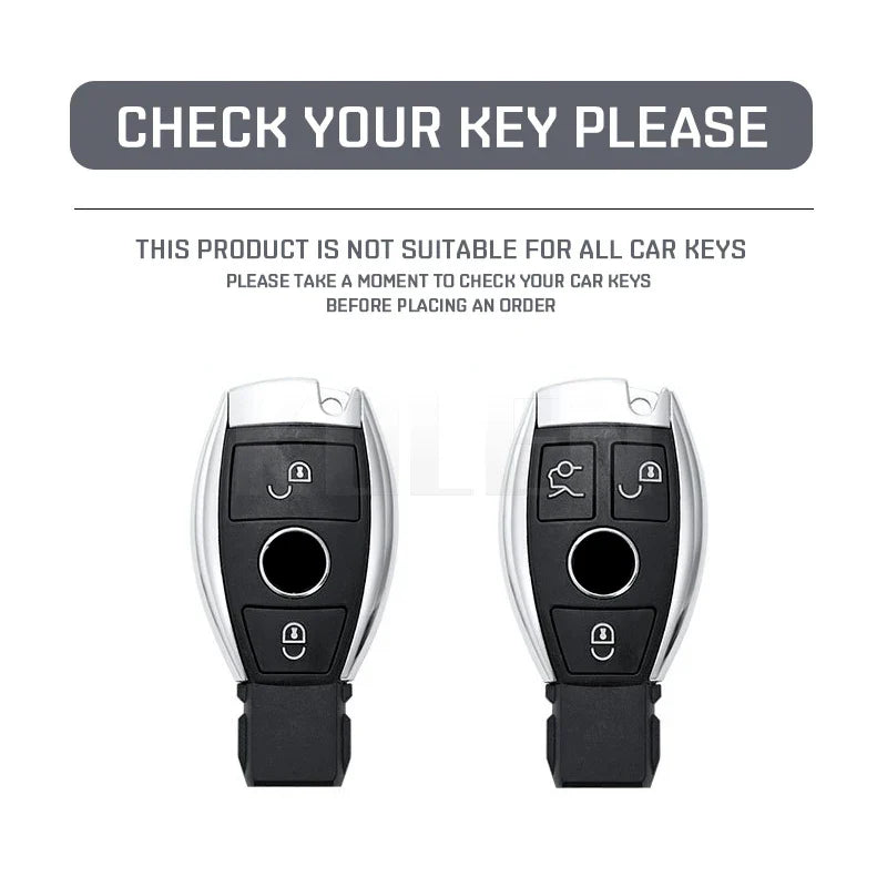 ABS Carbon Fiber Car Key Case Cover – Compatible with Mercedes Benz W204/W205/W212/W213/W176/W177/W219 A/B/C/E/S/GLC/CLA/AMG Fob