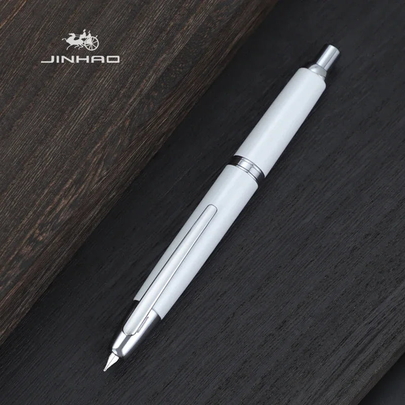 JINHAO 10 Metal Pearl Blue Fountain Pen – EF/F Nib, Pattern Design | Ink Pens for School, Office & Gifts