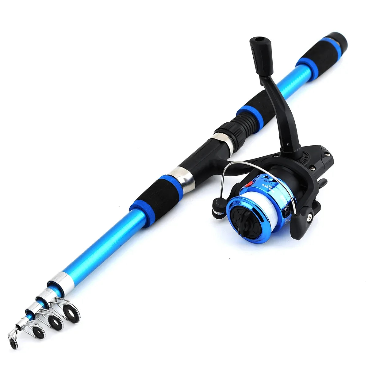 Fishing Pole Set - Telescopic Rod & Spinning Reel Combo with Baits, Hooks & Travel Accessories