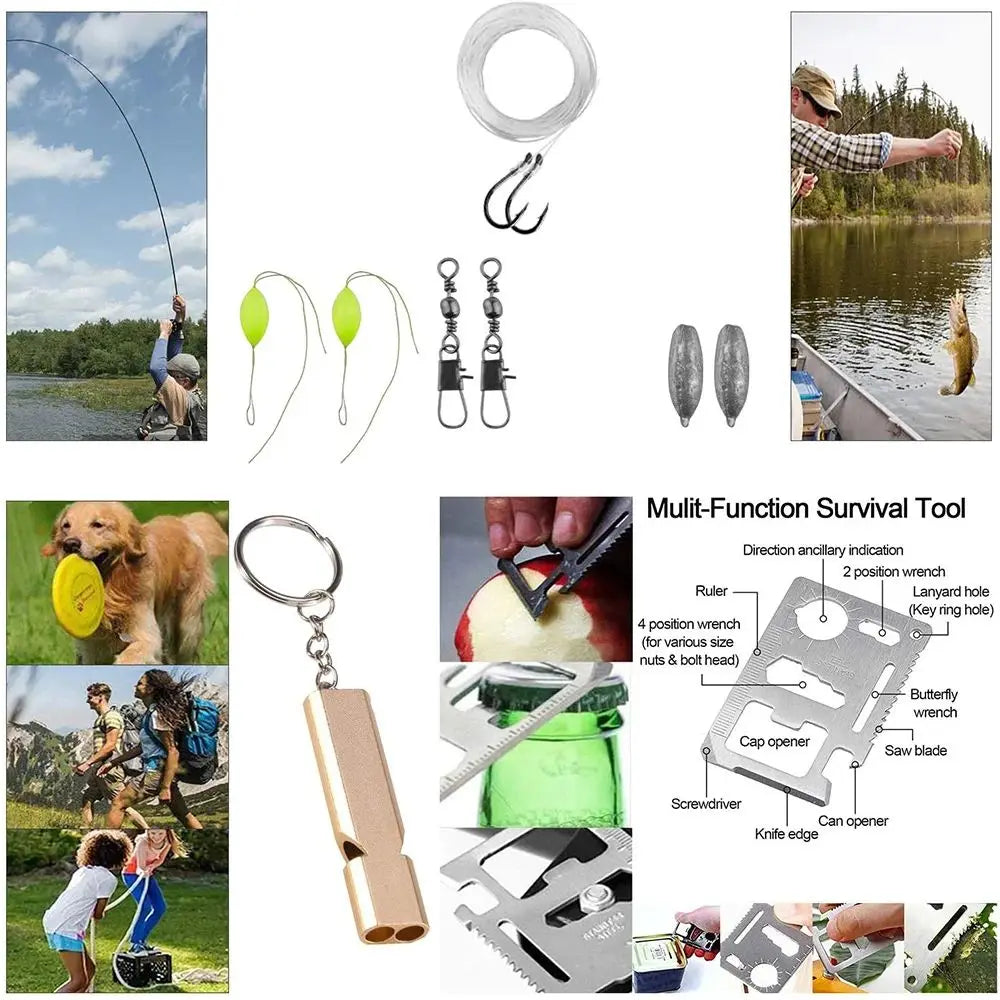 Professional Emergency Survival Kit - Multifunction Tactical Gear for Camping Hiking Wilderness Adventure and SOS Preparedness