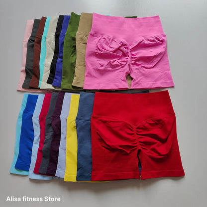High Waisted Yoga Shorts - Seamless Tummy Control Fitness Shorts for Running, Workout & Activewear