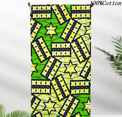 African Ankara Wax Print Fabric - 100% Cotton Batik Material for Sewing & Wholesale 6 Yards