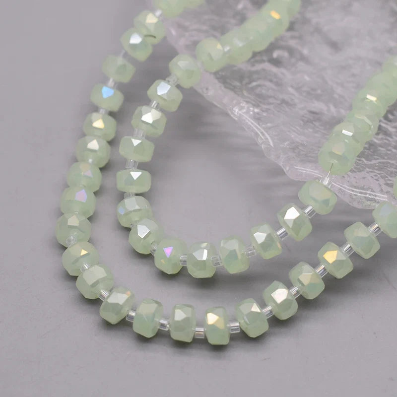 8mm Crystal Glass Beads Set - 30PCS Color Wheel Faceted Round Loose Beads for DIY Jewelry Making & Bracelets