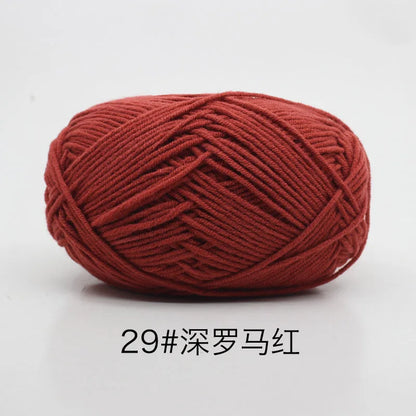 40-50g/Set 4ply Milk Cotton Knitting Yarn – Dyed Lanas for Crochet, Sweaters, Hats & Dolls, Affordable Craft Supplies